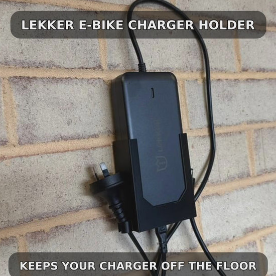 Lekker E-Bike Battery Charger Holder - wall mount, drops straight in