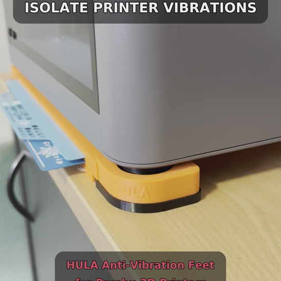 HULA Anti-Vibration Feet for Bambu 3D Printers - isolates vibration, stops the desk shake